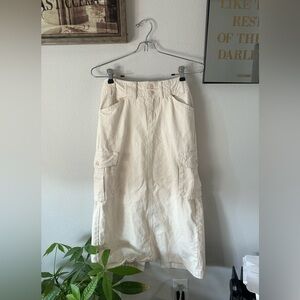 Cream Cargo Skirt